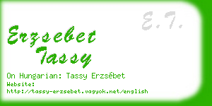 erzsebet tassy business card
